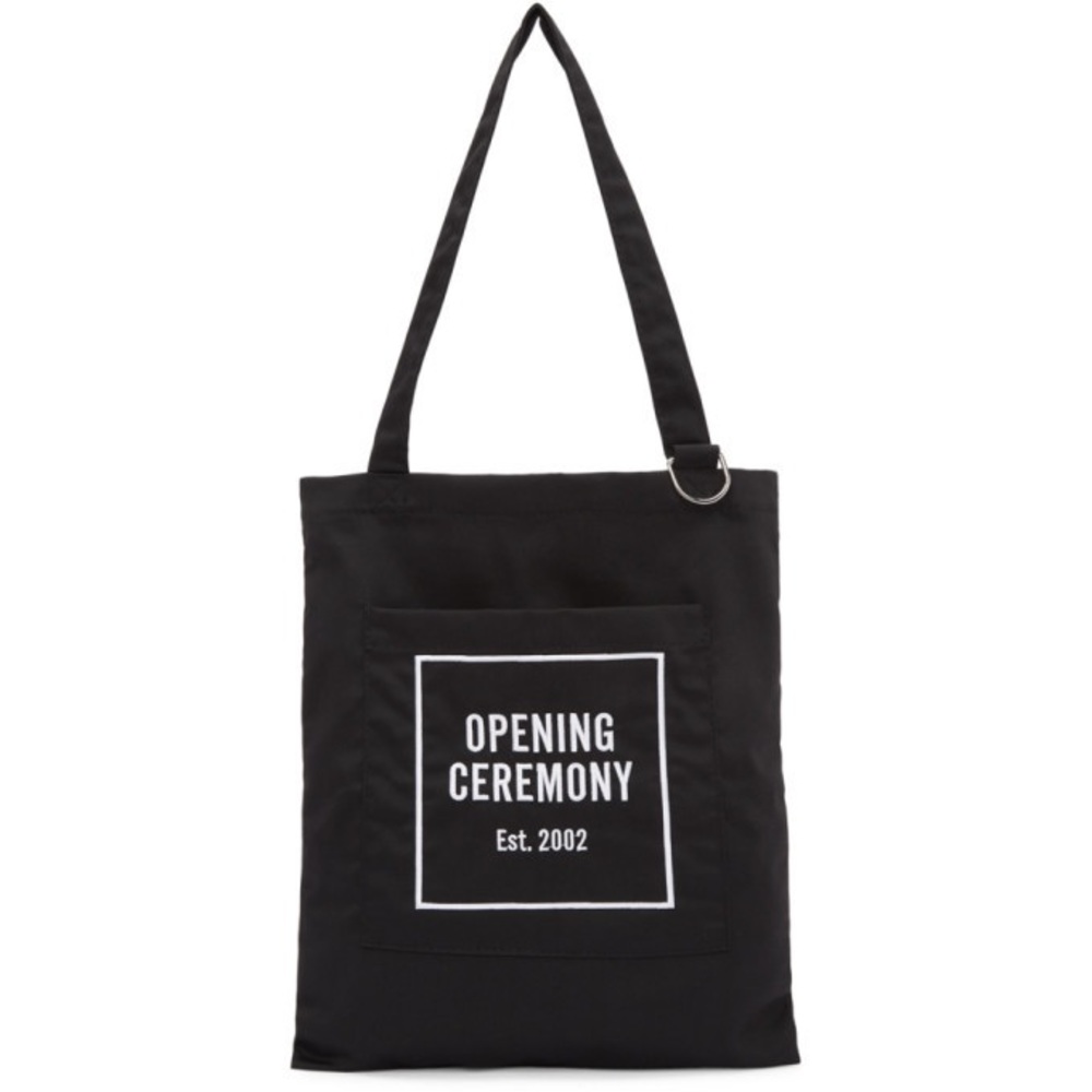Opening Ceremony Logo Tote Bag Black Brand New With Tag Made In USA 100% Cotton